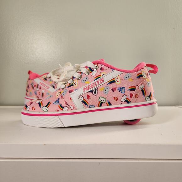 HEELYS Pro 20 Pink Rainbow Print Sneakers, Kids Size 2 - Picture 3 of 9